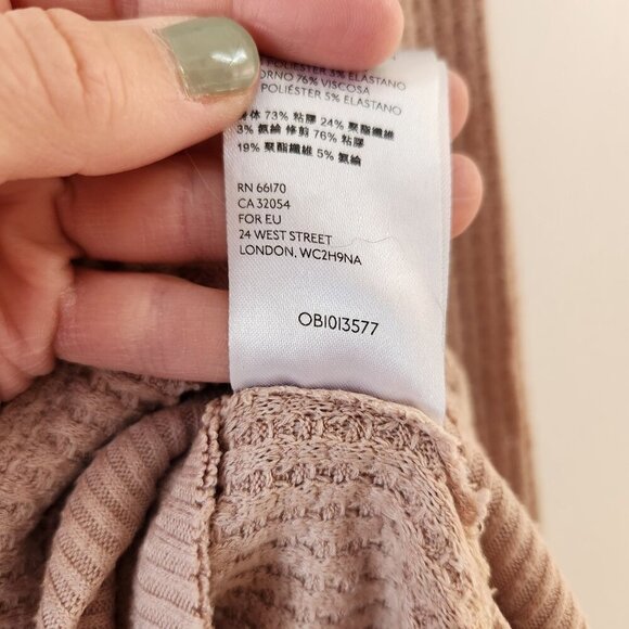 We The Free People North Shore Pink Thermal Tunic Top Waffle Knit Women's S - Picture 10 of 10